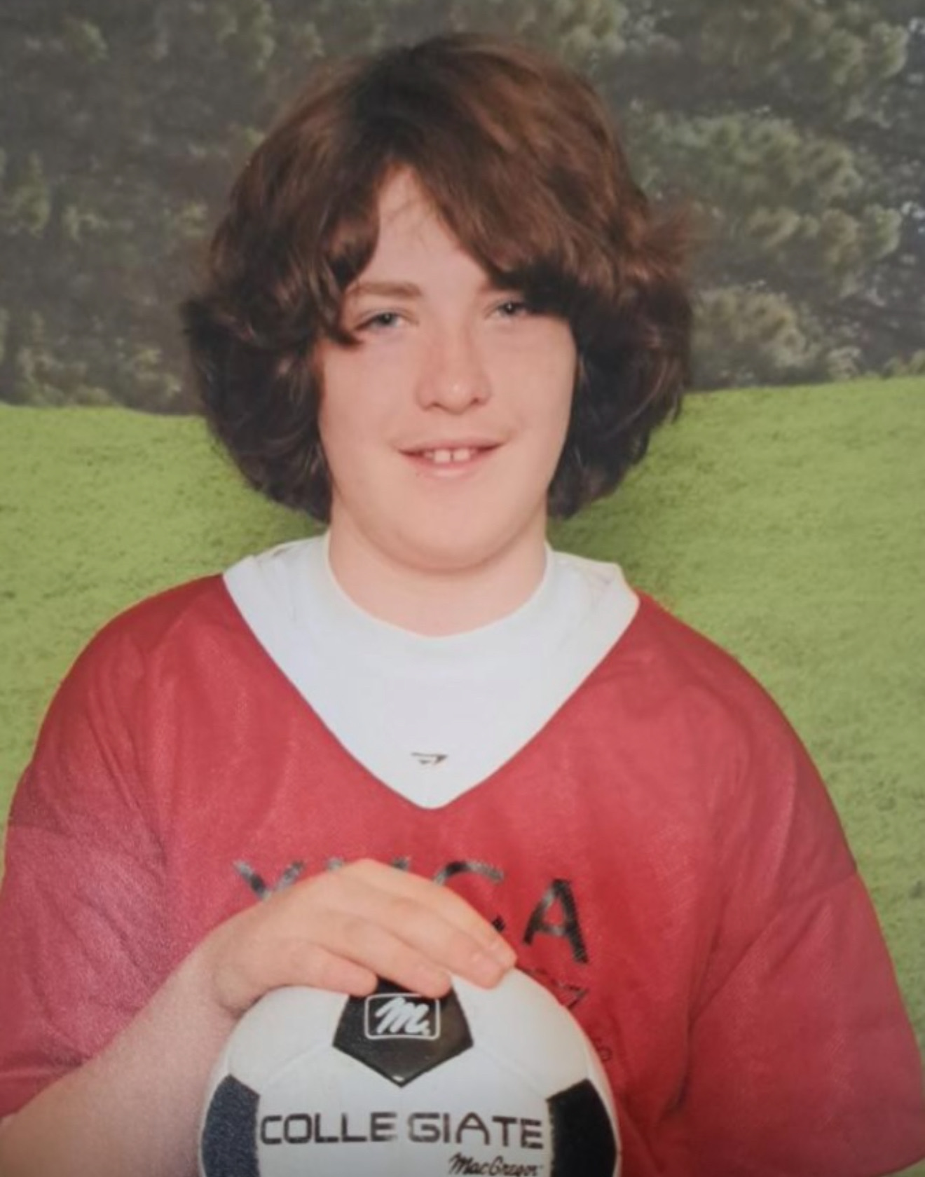YMCA soccer photo with 90s hair